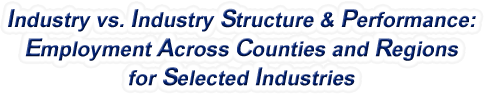 Arizona - Industry vs. Industry Structure & Performance: Employment Across Counties and Regions for Selected Industries
